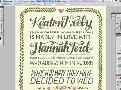 K&H Wedding Invite screenshot custom design illustration invitation lettering wedding