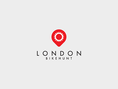 Bike Hunt London bicycle bike hunt branding cog cycling gears identity logo london map marker map pin mark place marker