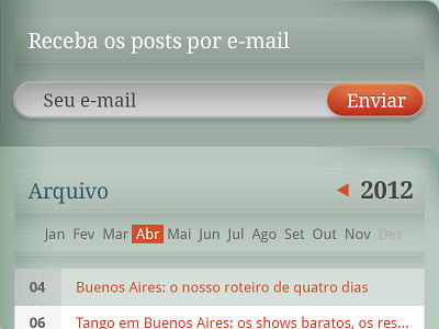 Blog Sidebar - Viciada em Viajar addicted archive arquivo blog email form travel viajar viciada