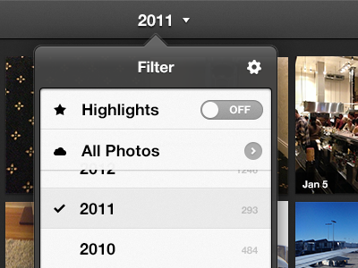 Filter Popover 2.0 everpix highlights ios ipad popover