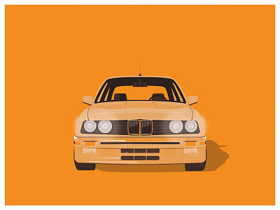 Bimmer 1990 artist bmw e30 european tour halftone illustrator poster progress screenprint vector