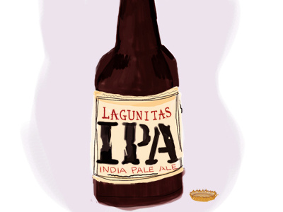 A Hoppy IPA beer color digital illustration lettering summer