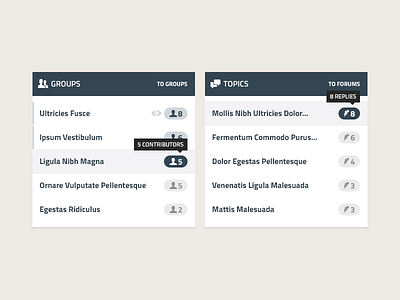 Intranet dashboard modules flat ui user interface