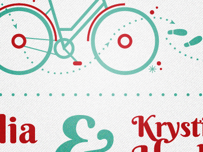 bike&dance bike dance invitation love mint paper wedding