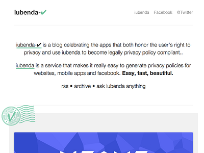 Iubenda CHECK blog iubenda legal mobile privacy policy