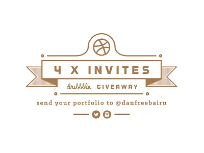 Dribbble Invite Giveaway banner dribbble giveaway instagram invite twitter type typography