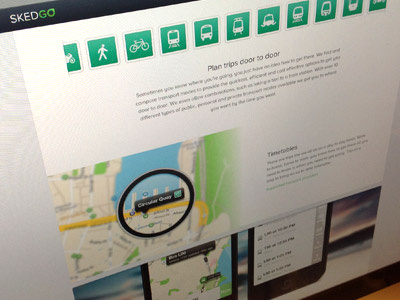 Skedgo.com icons iphone landing page logo map skedgo transport tripgo website