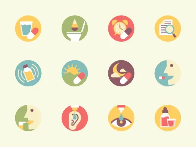 Medication Instructions drug flat health icon instructions medication