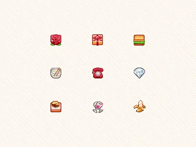 QQ lovers banana cake face gift hamburg icon rose tel wine