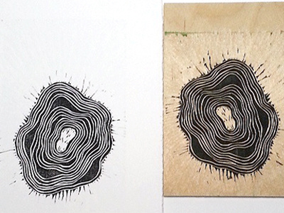 Woodcut // Woodblock abstract black print printmaking traditional woodcut