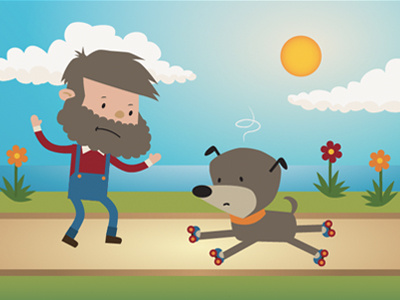 Expectations vs. Reality bearded man children cute dog flowers kids ocean picture book