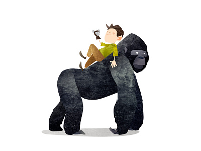 Wild Adventure - Gorilla animals children gorilla illustration kids texture wild