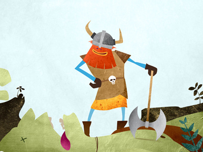 Hero Shot cute giant hero illustration nature storybook texture troll viking warrior