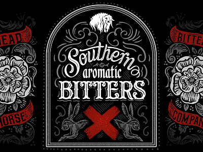 Southern Aromatic Bitters - Label Design americana art bitters castle cocktail dead horse derrick derrick castle design drawing graphic design illustration label nashville nashvillemafia southern straw castle