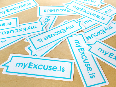 myExcuse.is Stickers branding excuse focus lab fun humor logo logo design stupid