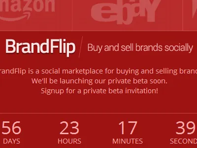 BrandFlip - Private beta signup page beta brandflip red signup under construction