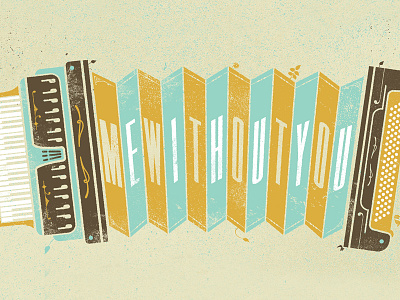 Accordion accordion gig poster illustration mewithoutyou texture