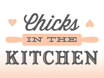 Two Girls One Kitchen bake chef cooking display eat eating food girls gray grey heart industry kitchen one pastel pink script slab serif two