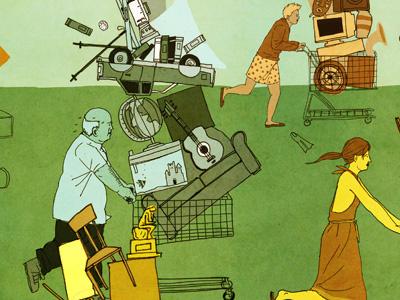 Risk editorial illustration shopping