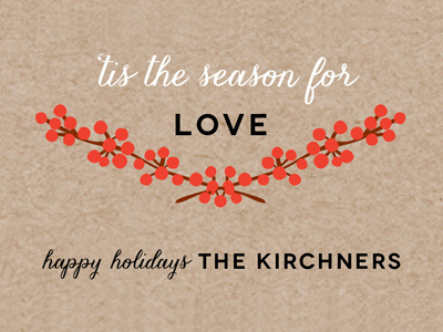 Holly Berry Love berry card christmas holly kailey love minted novecento