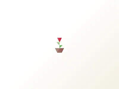 Rose abstract flower icon mark minimal pot rose simple triangles