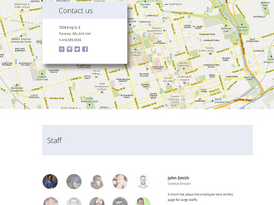 Contact & Staff address avatars circles contact map staff