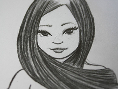 Sketching character girl hair illustration sketch