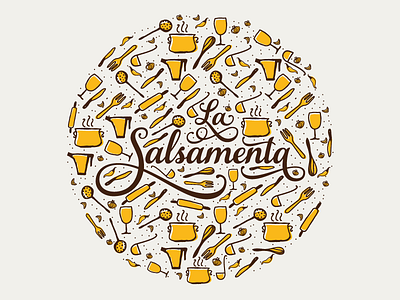 La Salsamenta branding cook logo naming yellow