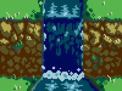 Waterfall 16 bit 16bit 8 bit 8bit game pixel tile tiles videogame waterfall