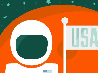 Spaceman astronaut flat flat illustration illustration mars space spaceman usa