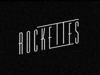 Rockets Logo lettering logo rockettes screenprint slant