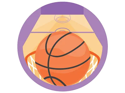 Basketball badge basketball court dribbble fisheye icon illustration sports ui ux web design