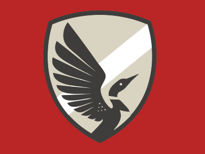 Loon illustration logo loon shield