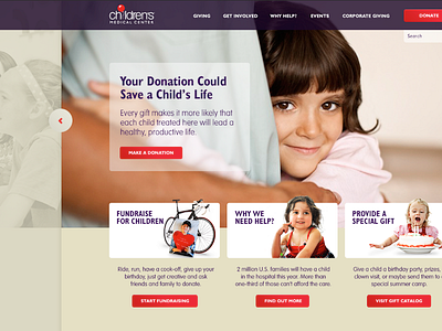 Children's Medical Foundation collier vinson design healthcare homepage interactive medical web