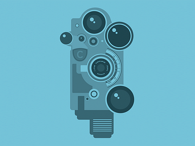 Camera camera film flat illustration