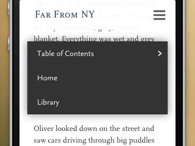 Table of Contents mobile typography ui web