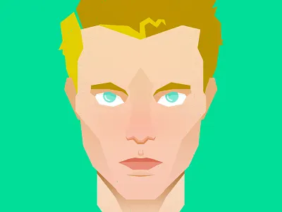 Semi-Flat Self-Portrait compound words flat green hyphens portrait self shade vector