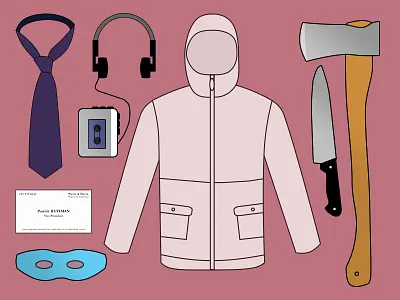 American Psycho: Patrick Bateman american american psycho american psycho kit anorak axe character drawing film illustration kit knife patrick bateman psycho tie walkman