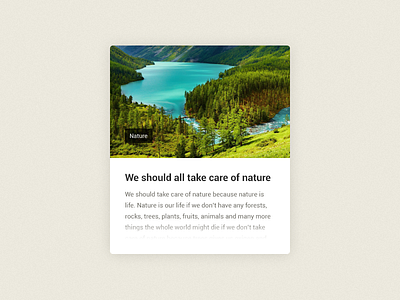 We should all take care of nature blog concept nature photo post text ui