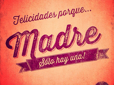 Madre Monocromia greeting card typography vintage