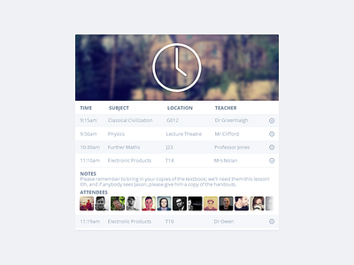School Timetable avatars blue flat school sheffield smooth timetable ui