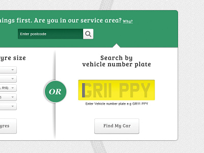 Grippy numberplate search animation car car tyre fun input input field number plate post code search transition tyre ucd ui user centered design ux