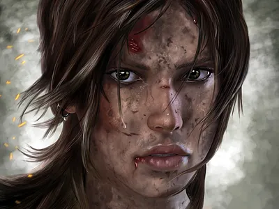 Lara Croft action adventure blood danger dirty eyes female game girl hair heroine lara croft reborn survival survivor tomb raider videogame water woman