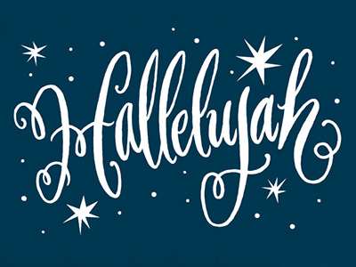 Hallelujah birth announcement brush lettering christmas christmas greeting card handlettering lettering