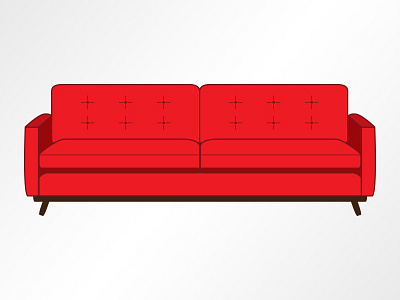 Couch couch flat furniture illustration red sofa