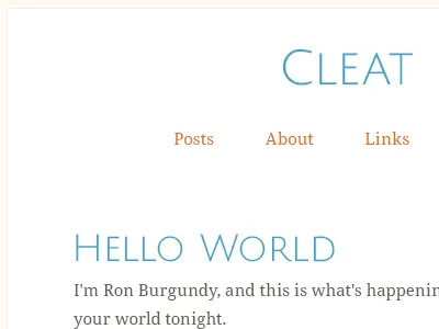 Cleat Theme Visual anchor colours crafting feedback theme type