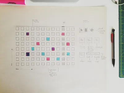 UXO ui sketch grid sequencer ipad ui wip wireframe