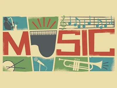 Music Genre Graphic! 1950s saul bass new orleans jazz