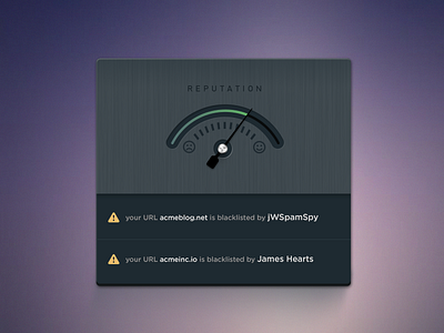 Reputation Meter dial gauge health meter needle widget