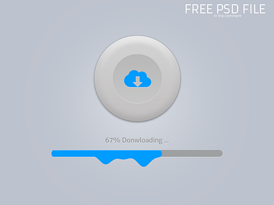 Download Button blue button cloud design download freebie psd psddd push ui user interface
